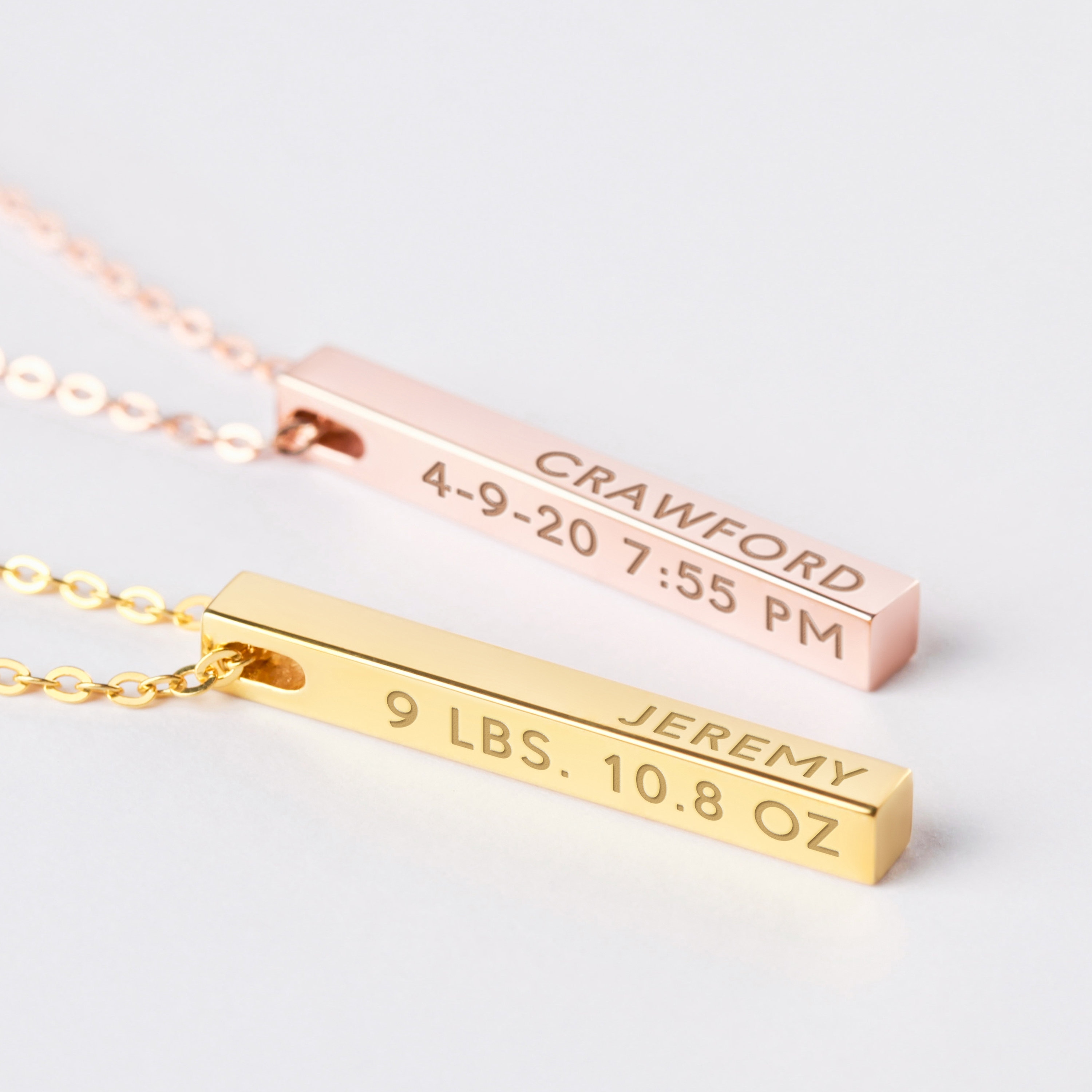 Baby Stats Necklace New Mom Necklace 