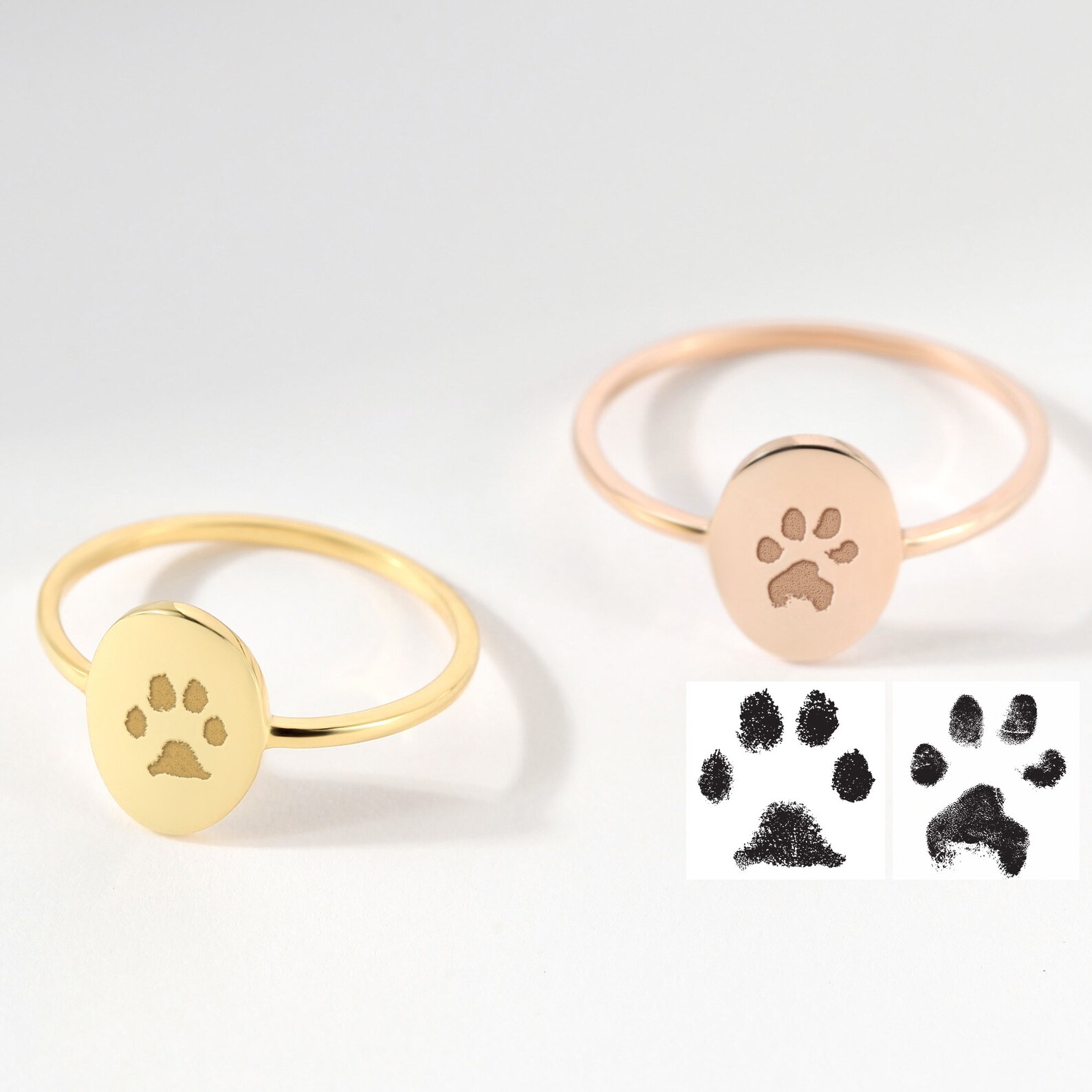 Actual Paw Print Ring Pet Memorial Ring Dog Memorial Gift Etsy UK