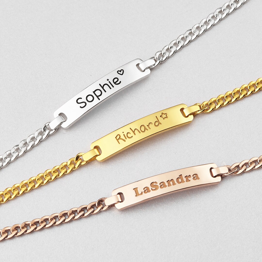 Baby Name Bracelet Toddler Bracelet Children's ID Etsy