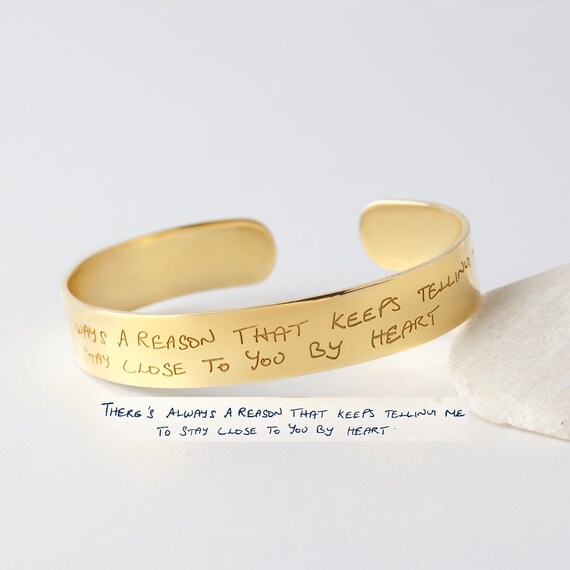 Handwriting Bangle Remembrance Bracelet in Memory of Dad - Etsy