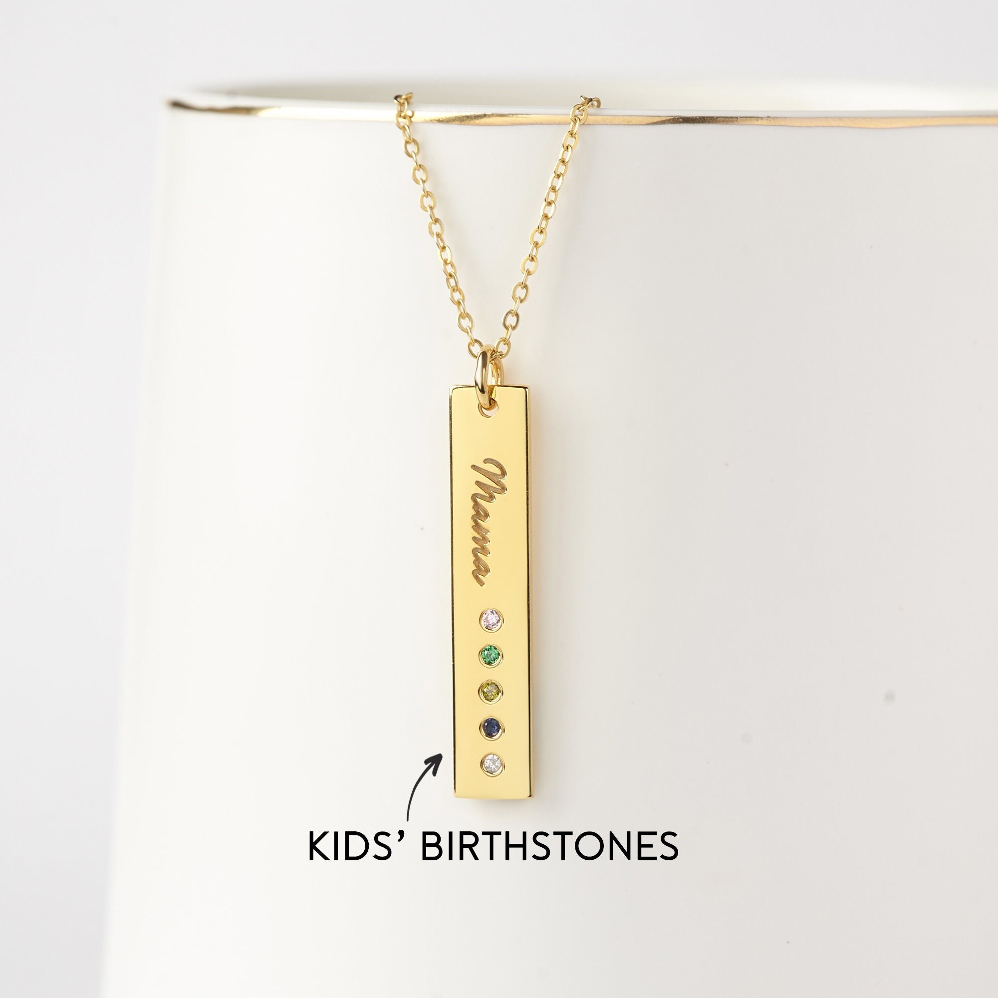 Personalized Mom Necklace Birthstone 