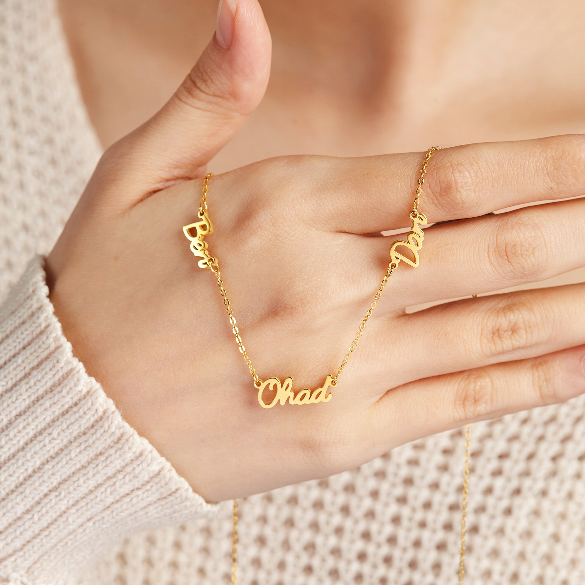 Children Name Necklace Family Necklace for Mom Multiple Name Etsy UK