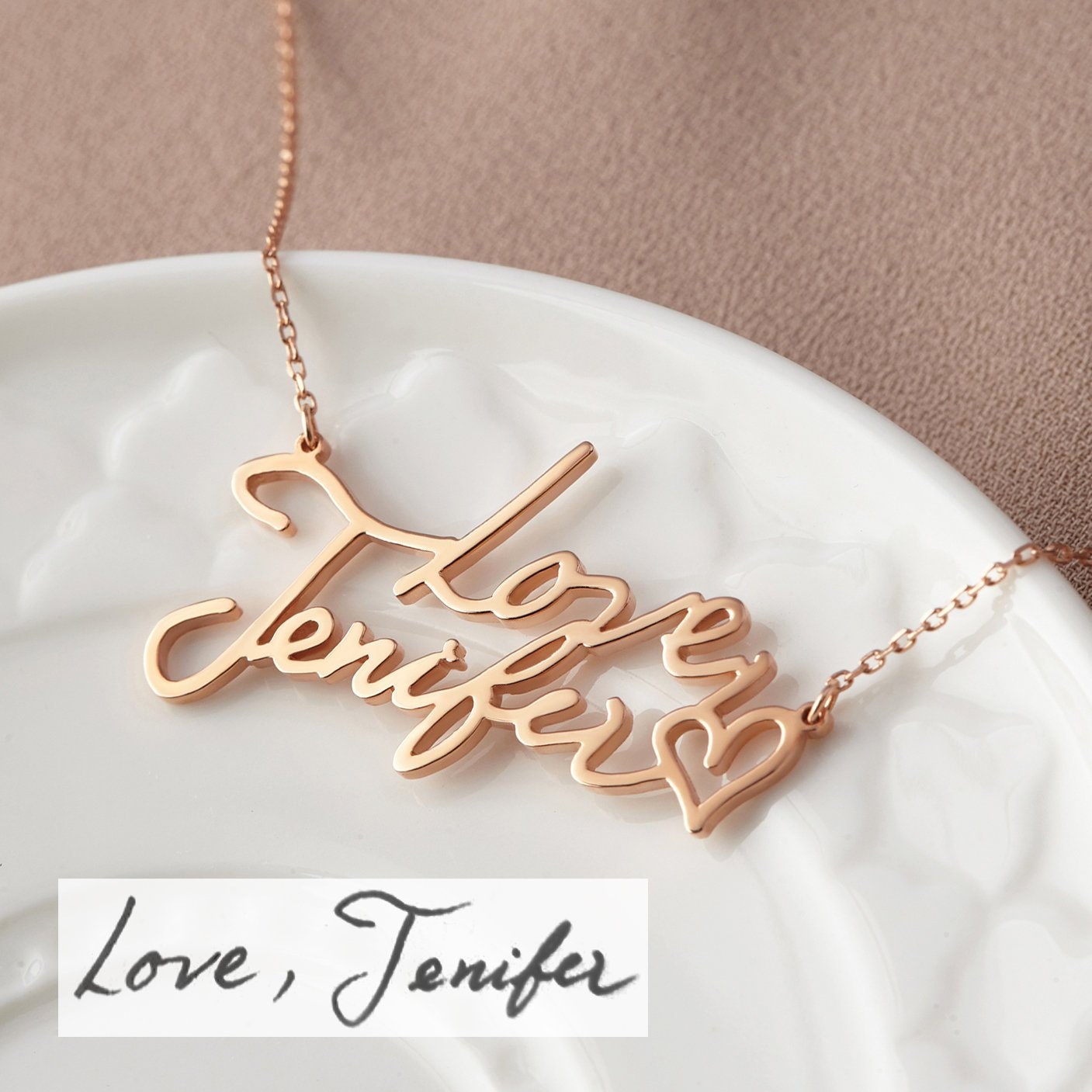 Memorial Handwriting Jewelry Actual Handwriting Necklace Etsy