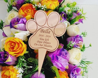 Personalised Pet Pawprint Memorial Plaque - Custom Tribute for Beloved Pets