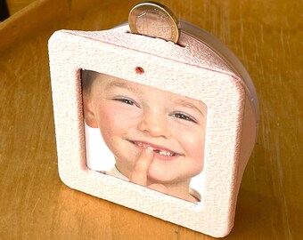 Firsty Toothbox, Piggy Bank and Picture Frame - Pastel Pink - Girl