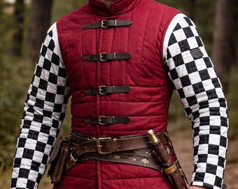 Mittelalterlicher Gambeson, gestepptes, leicht gepolstertes Kostüm für LARP, SCA, HEMA – Renaissance-Kostüm