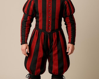 Landsknecht costumes in woolen renaissance as historical Germany army dress