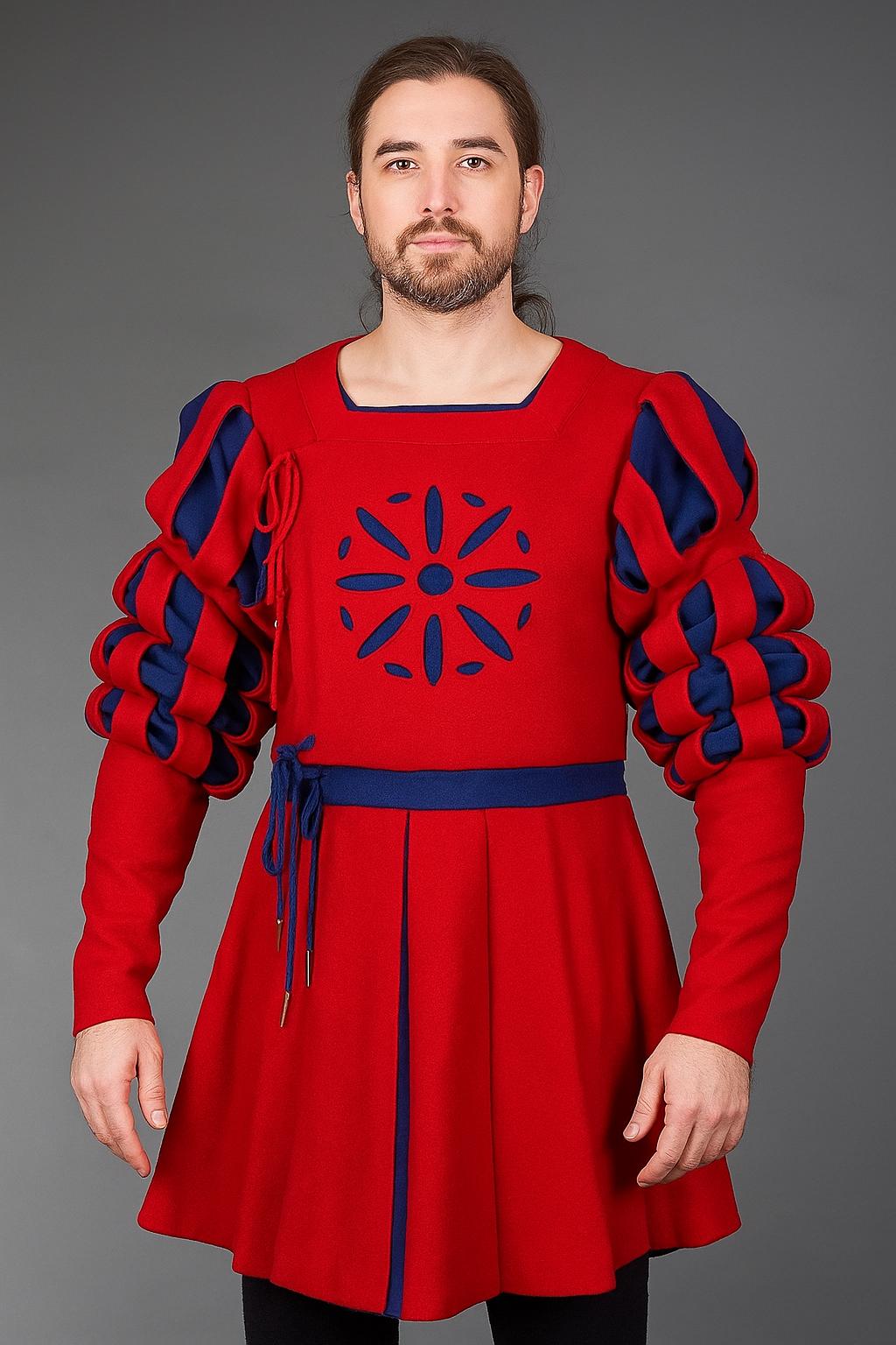 Landsknecht wams full length Renaissance Clothing with woolen upper in cotton inner