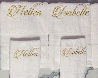 Embroidered Bath Towel, Wedding Gift, New Baby Gift, Christening Towel, Personalised Towels, His and Hers Towels, Embroidery Towels