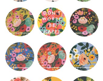 CT113 Don't worry Be happy 12 Images/Drawings/digital collages for cabochon 30/25/20/18/16/15/14/12/10/8 mm Rond/Carré/Oval