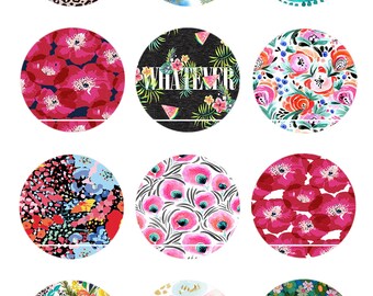 CT354 Whatever 12 Images/Dessins/collages/Scrapbooking digitales pour cabochon 30/25/20/18/16/15/14/12/10/8 mm Rond/Carré/Ovale