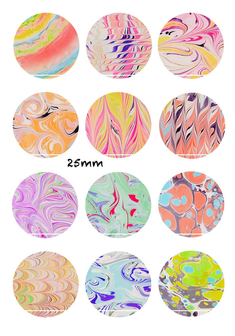 CT228 Marmeren patroon 12 Afbeeldingen/Tekeningen/collages/Digitale scrapbooking voor Cabochon 30/25/20/18/16/15/14/12/10/8 mm Rond/Carré/Oval afbeelding 1