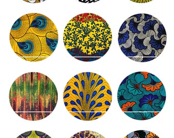 CT367 African Ethnic Wax Patterns 12 Digital Images/Drawings for cabochon 30/25/20/18/16/15/14/12/10/8 mm Round/Square/Oval