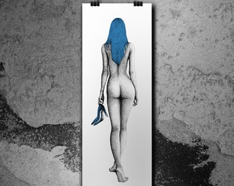 High Heels (Blue) - Screen print poster