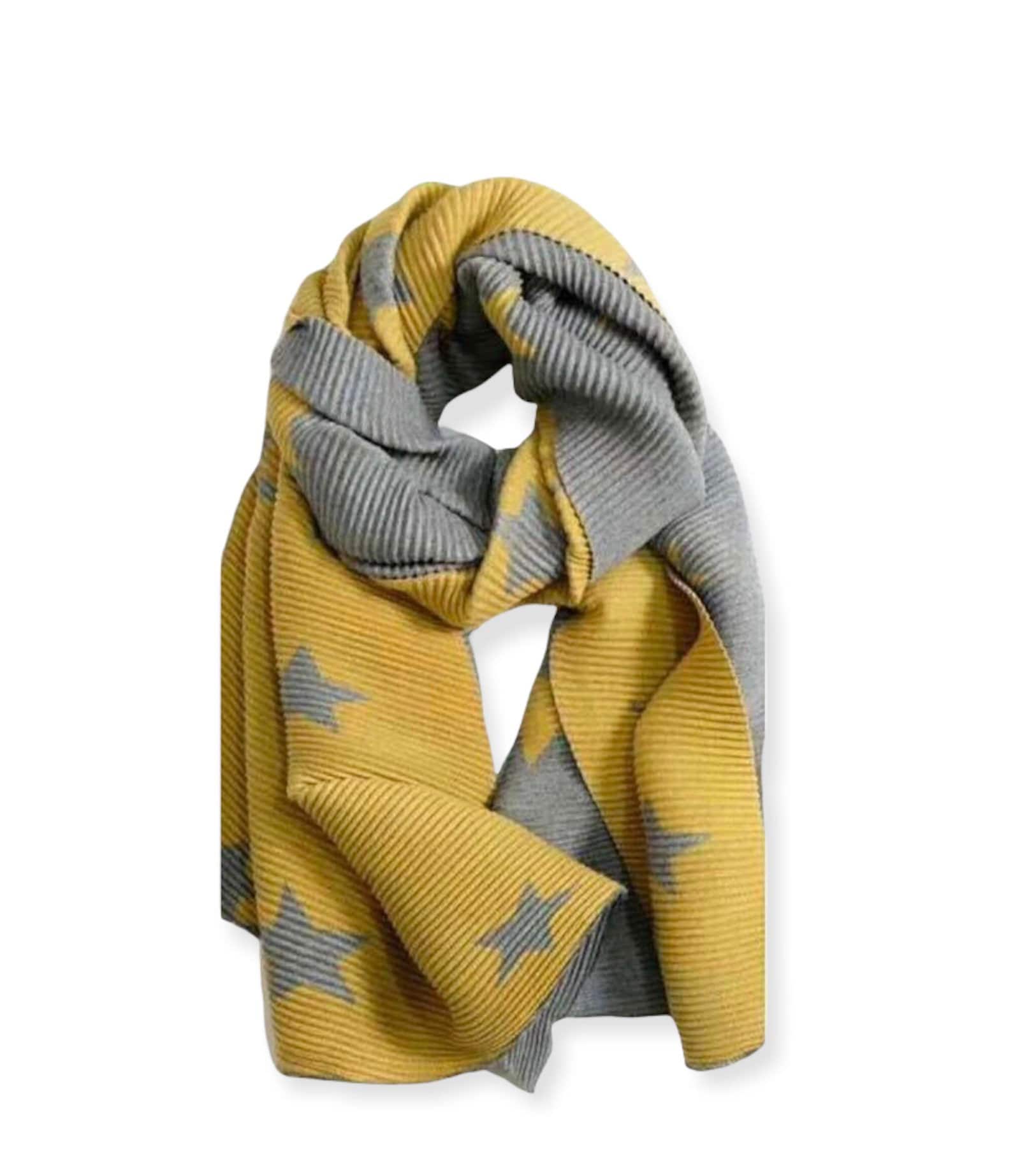 Yellow and cheap grey scarf