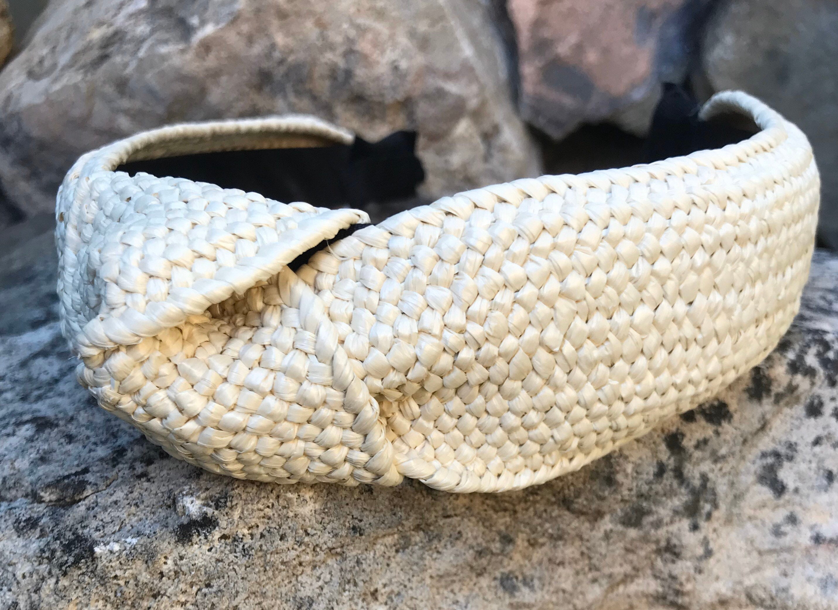 Twist Knot straw wicker headband Aliceband Straw hairband Etsy