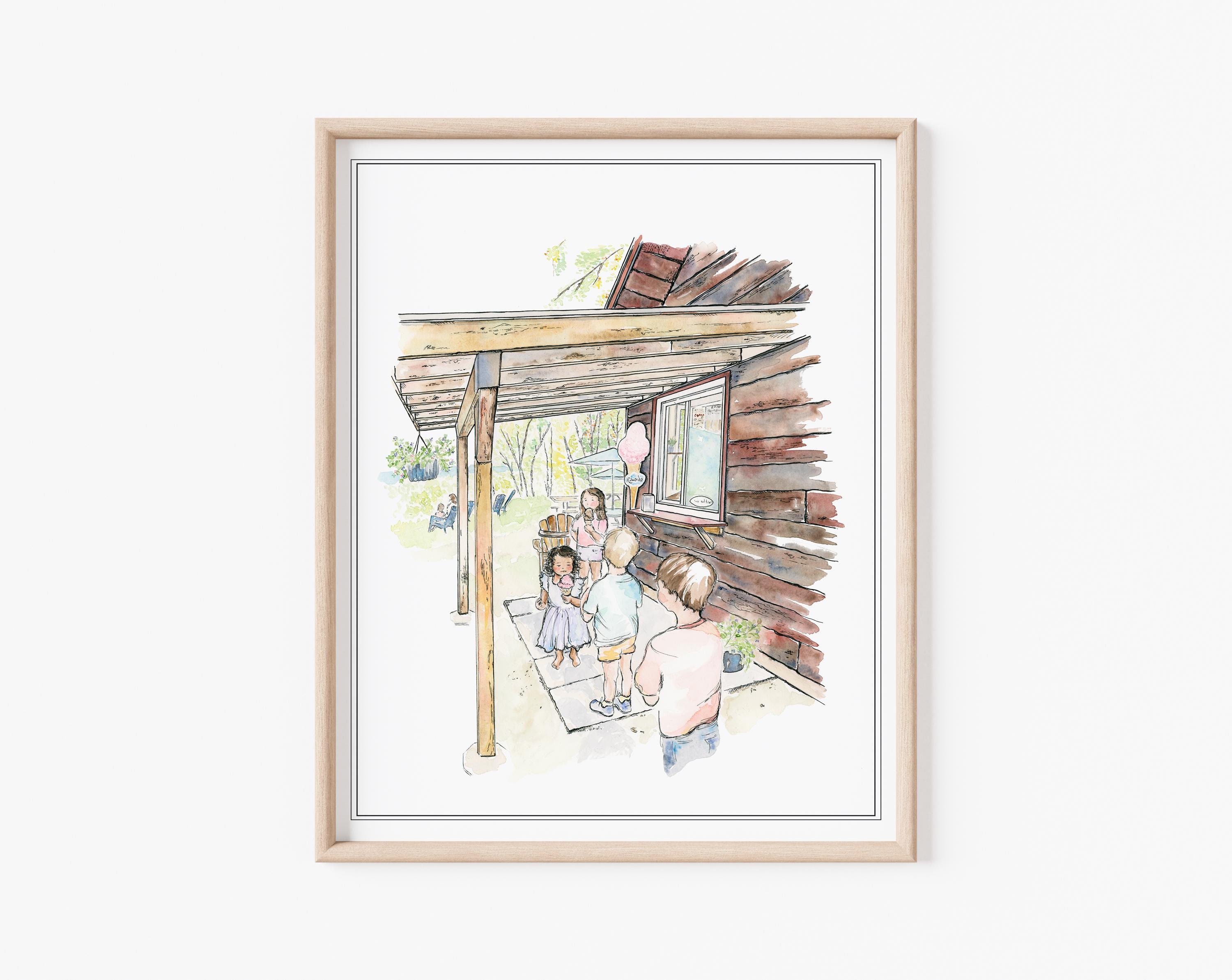 Mount Molson Mount Molson Dairy Bar Petawawa Watercolour Art Print. Ice Cream Shop ...