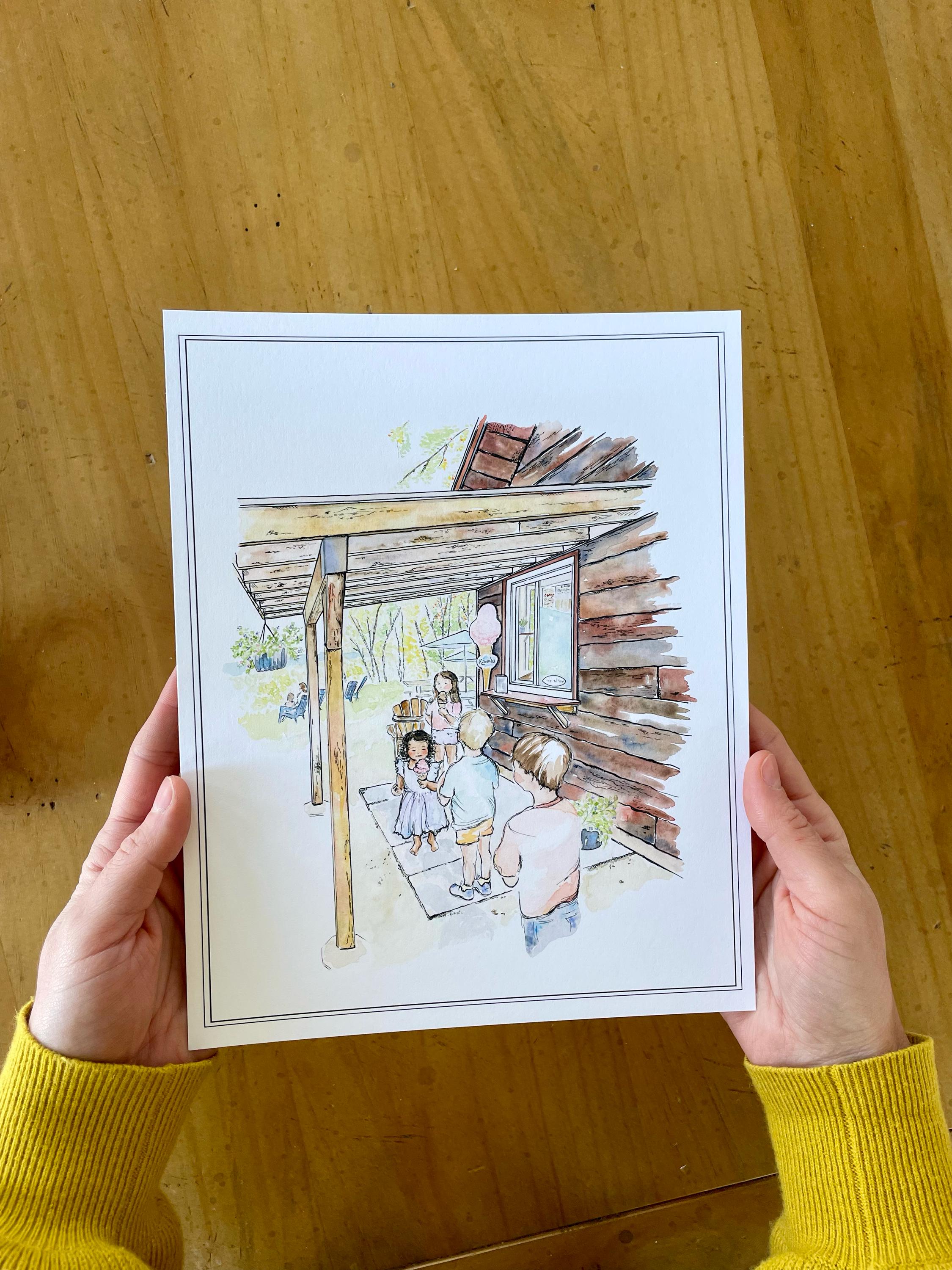 Mount Molson Mount Molson Dairy Bar Petawawa Watercolour Art Print. Ice Cream Shop ...