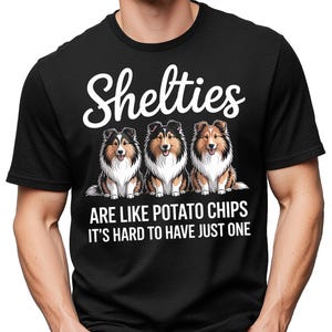 Sheltie Shirt Funny Dog Mom Gift, Shetland Sheepdog Tee, Multiple Shelties Design, Dog Owner Apparel, Cute Puppy Lover T-Shirt immagine 2