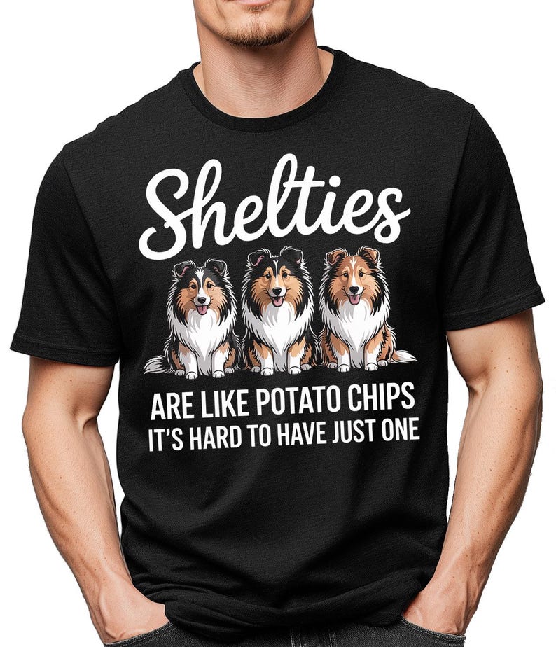 Sheltie Shirt Funny Dog Mom Gift, Shetland Sheepdog Tee, Multiple Shelties Design, Dog Owner Apparel, Cute Puppy Lover T-Shirt immagine 2