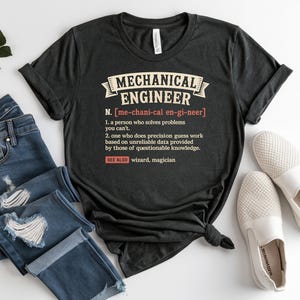 Mechanical Engineer Definition T-Shirts, Funny Engineering Gifts, Engineering Student, Problem Solver, Wizards, Magician Design