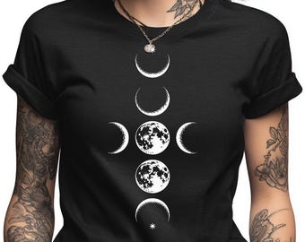 Moon Phases Shirt | Celestial Boho Tee | Witchy Astrology Gift | Mystical Lunar Aesthetic