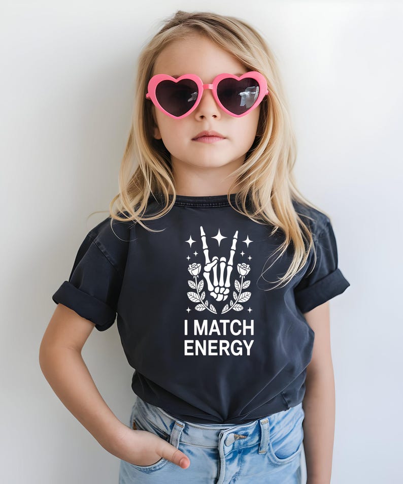 I Match Energy Shirt, Skeleton Hand Peace Sign Tee, Floral Rose Graphic T-Shirt, Sassy Trendy Top, Positive Vibes Gift, Gothic Rose Design