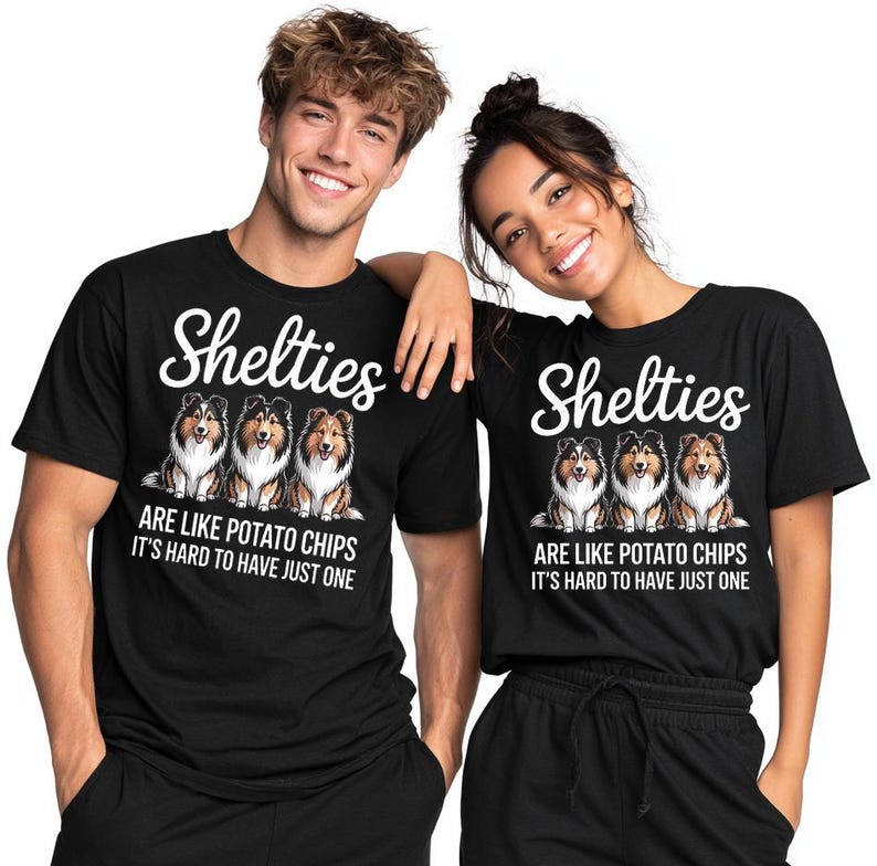 Sheltie Shirt Funny Dog Mom Gift, Shetland Sheepdog Tee, Multiple Shelties Design, Dog Owner Apparel, Cute Puppy Lover T-Shirt immagine 4