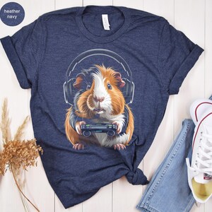Guinea Pig Gamer Shirt, Cute Video Game Shirt, Fun Gaming Tee, Gift for Gamers, Novelty Pet Lover Shirt, Casual Graphic Tee