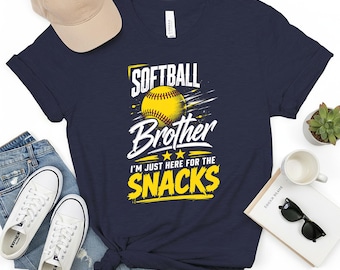 Softball Brother T-Shirts, Funny Game Day Snack Lover Tee, Sports Sibling Apparel, Brother Fan Gift Idea, Youth Sports Tournament Top