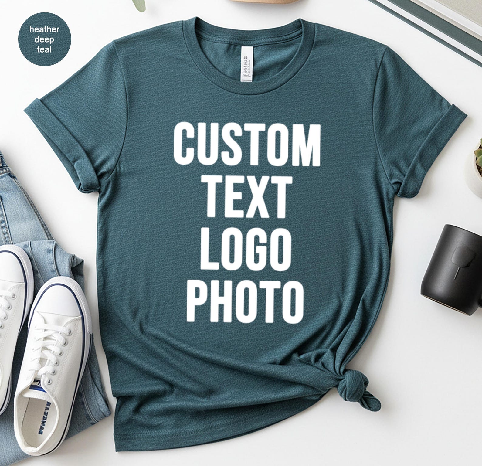 T-Shirt Personnalisé Avec Texte Et Image - Coton Doux Homme Et Femme