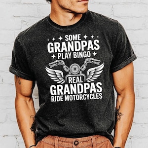 Grandpas Ride Motorcycles T-Shirt, Funny Grandpa Shirt, Motorcycle Lover Gift, Biker Grandfather Tee, Gift for Grandpa, Grandparent T-Shirt