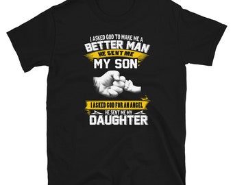 Grandpa Gift Grandpa Shirts Father's Day God Sent Me Son & Daughter Men