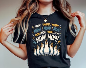 Funny Seagull Mom T-Shirts, Screaming MOM! Birds Tee, Relatable Mother's Day Gift, New Mom Humor Shirt, Squawking Mama Life Top, Parenthood