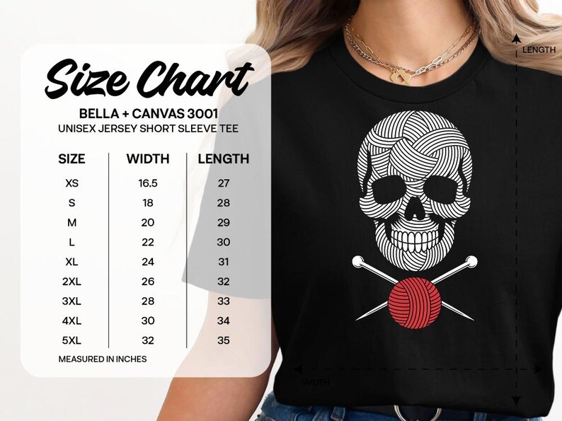 Knitting Skull Shirt Yarn Lover Gift, Crafter Apparel, Funny Knitting Tee, Unique Knitter Present for Crochet Fan & Fiber Artist image 7