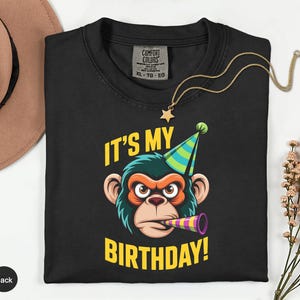 Funny Sarcastic Monkey Shirt, Birthday Party Animal Tee, Grumpy Primate Gift, Retro Humor Top