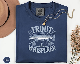 Trout Fishing Shirt, Fly Fishing Gift for Men, Angler Graphic Tee, River Fisherman Apparel
