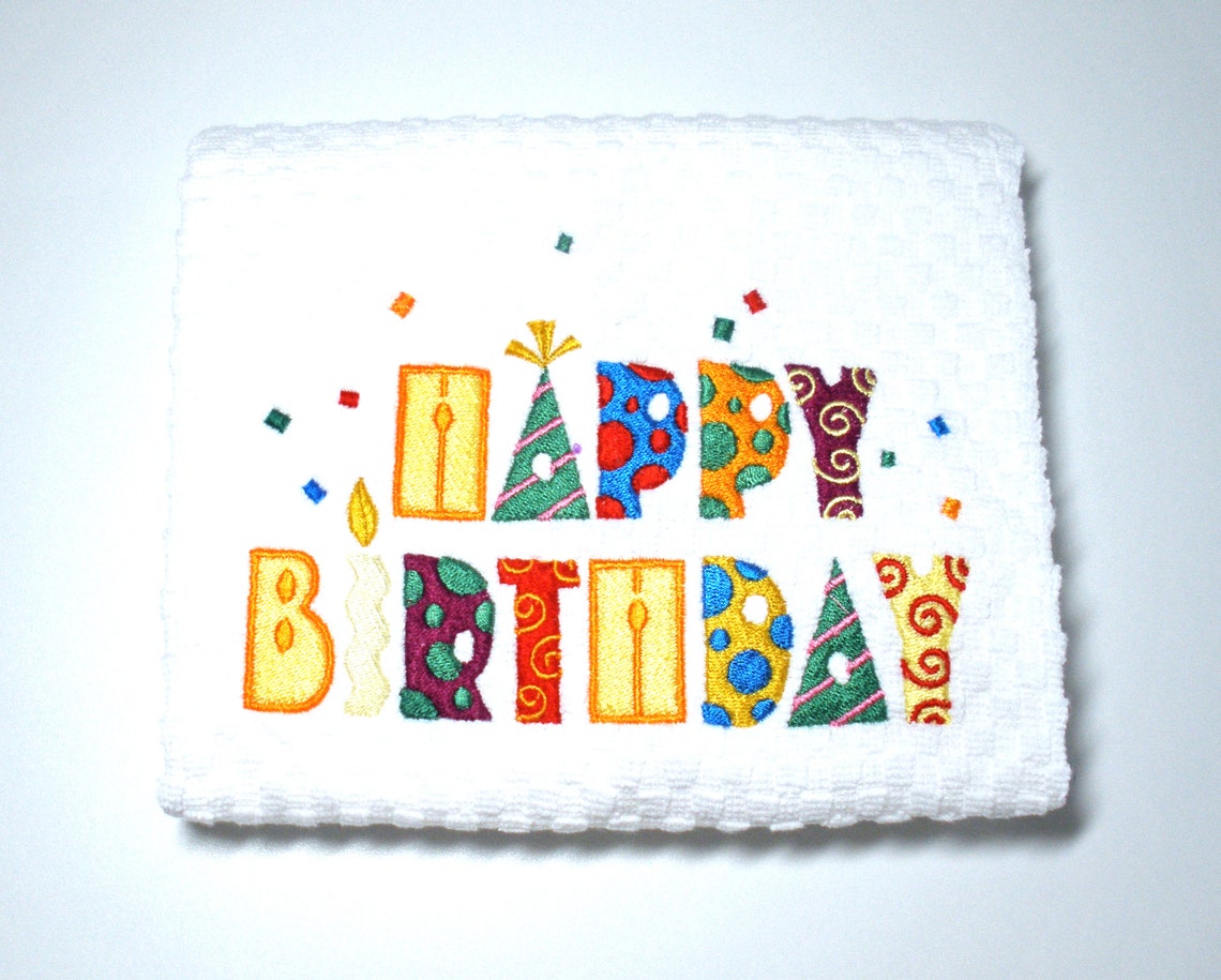 Birthday Towel Birthday Party Decor Celebrate Etsy