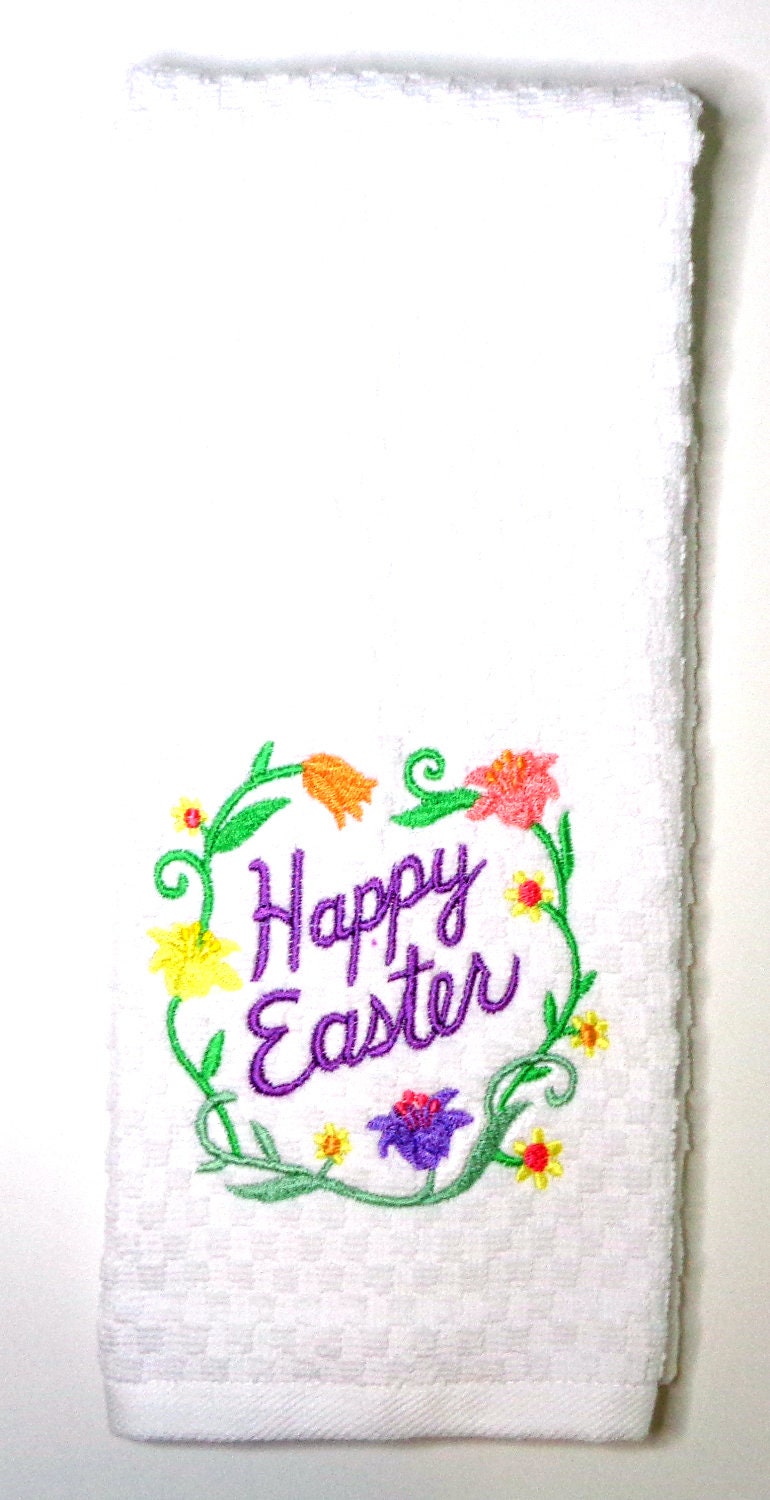 Easter Kitchen Towel Easter Dish Towel Easter Hostess Gift Etsy