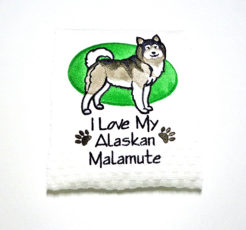 Alaskan Malamute Kitchen Towel, Dog Gift image 1