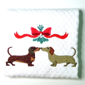 Christmas Kitchen Towel, Dachshund Gift