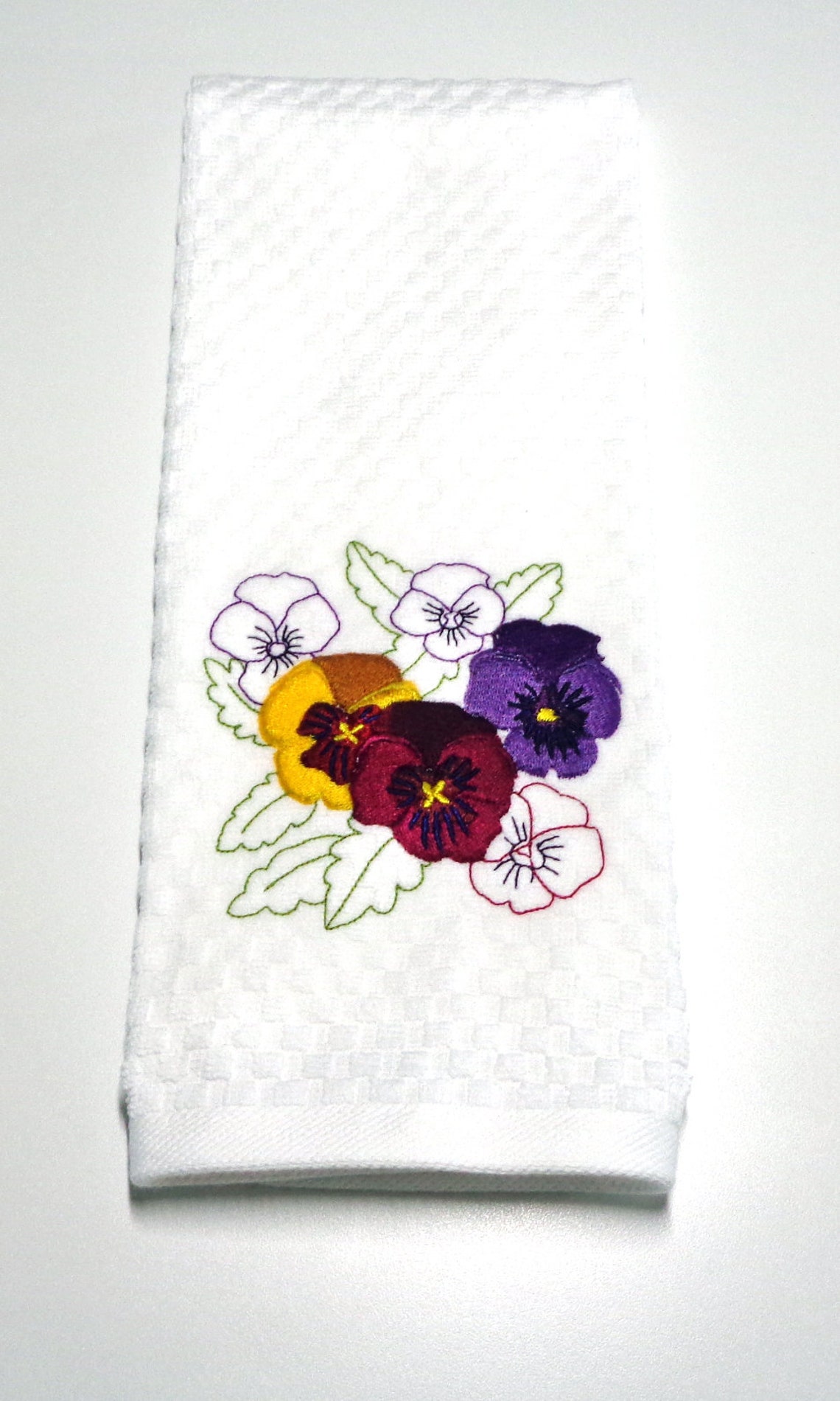 Pansy Kitchen Towel Pansy Gift Gift for Gardener Etsy