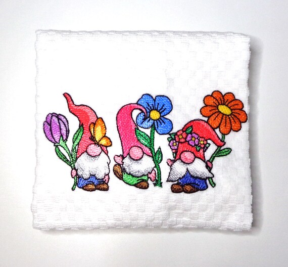 Gnome Kitchen Towel Garden Gnome Gift Summer Kitchen Towel Etsy