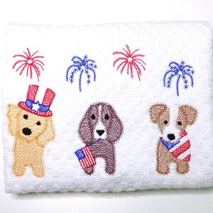 July 4th Kitchen Towel, Patriotic Dog Lover Gift