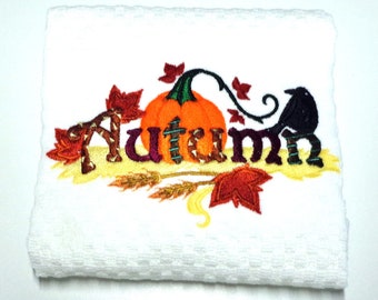 Fall Hostess Gift, Autumn Kitchen Towel