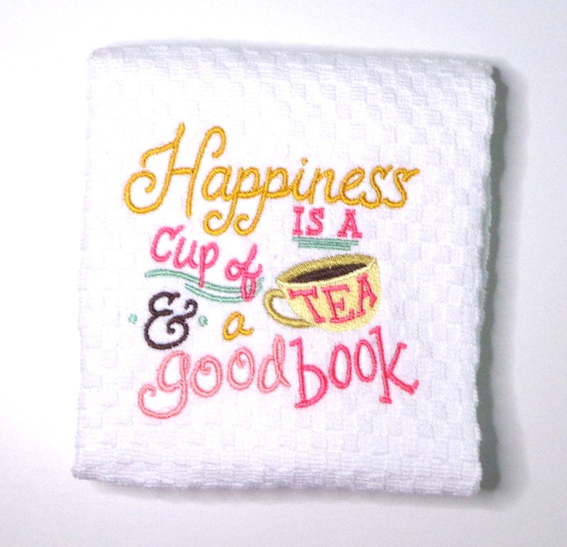 Book Lover Kitchen Towel, Tea Lover Gift image 1