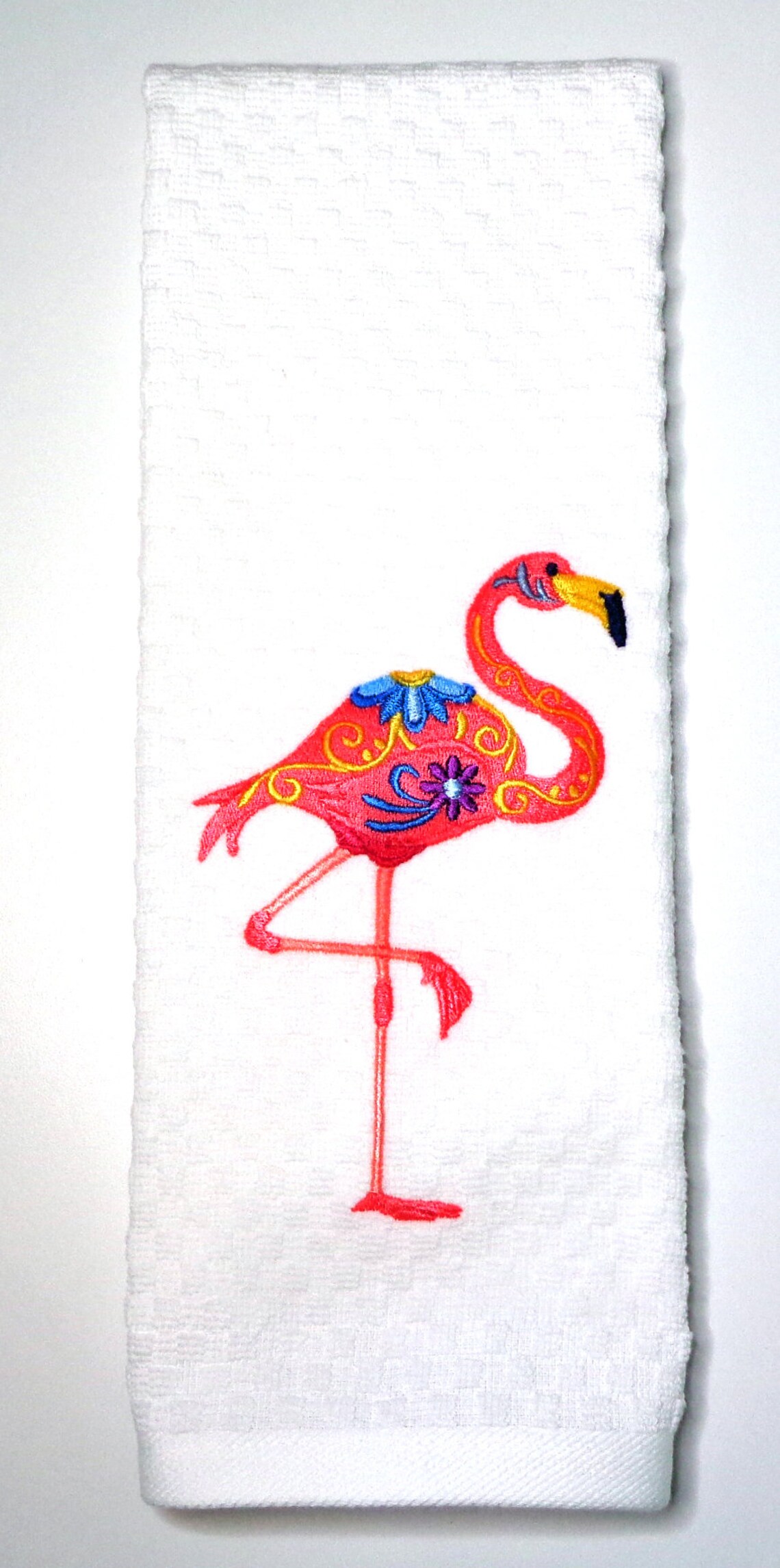 Pink Flamingo Towel Tropical Kitchen Towel Flamingo Gift | Etsy