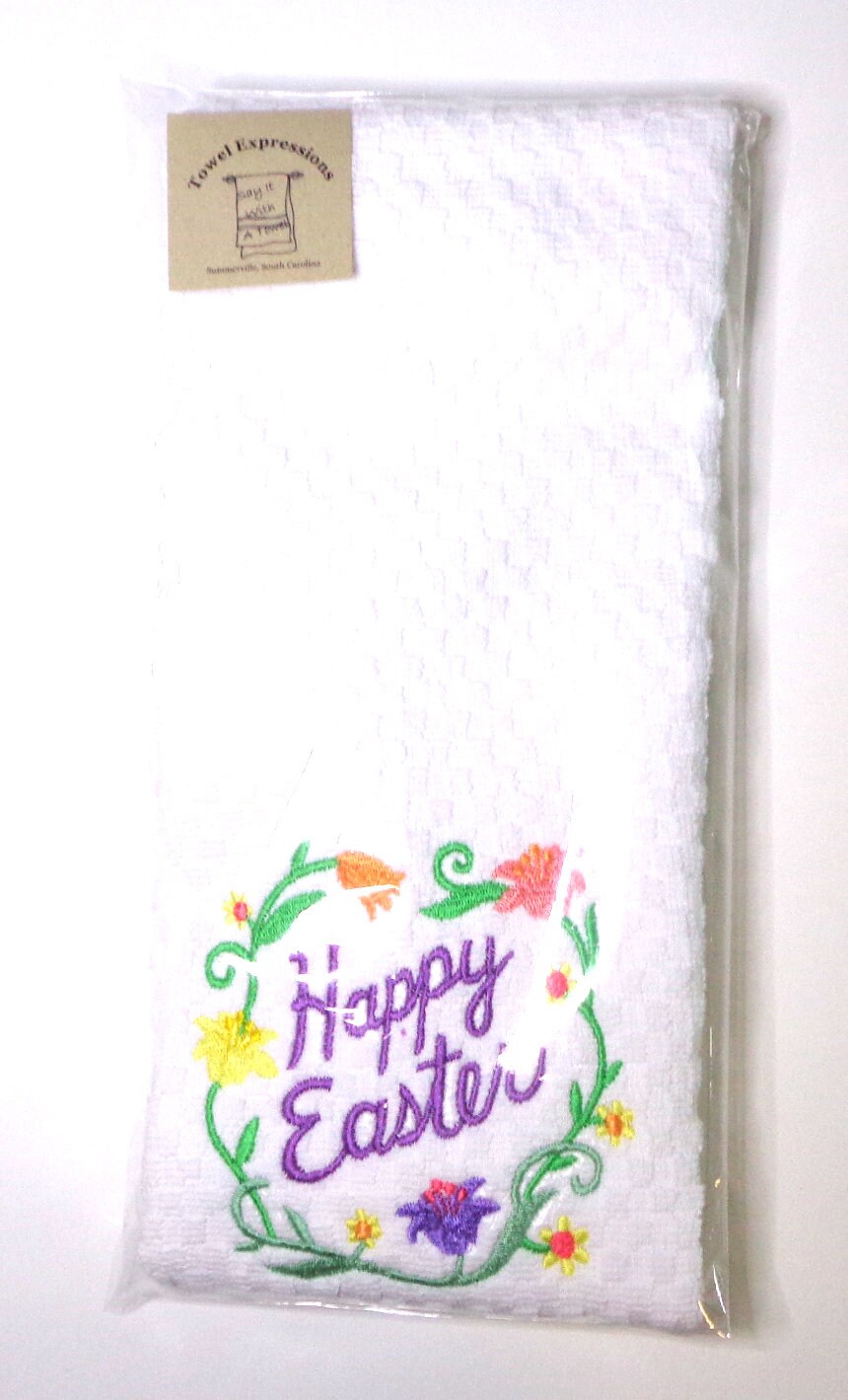 Easter Kitchen Towel Easter Dish Towel Easter Hostess Gift Etsy