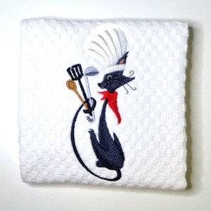 Cat Kitchen Towel, Chef Cat Gift