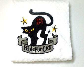 Halloween Kitchen Towel, Black Cat
